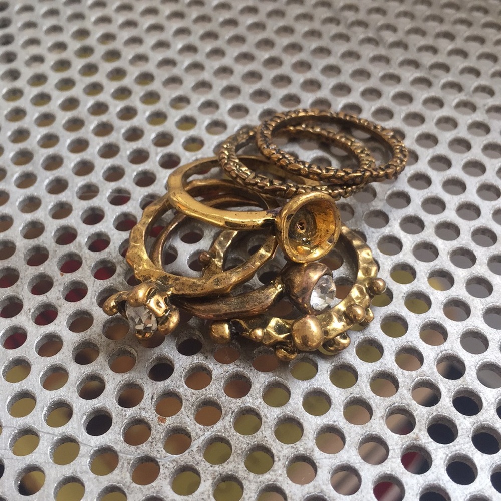 Brass Tone Ring Stack - image 1